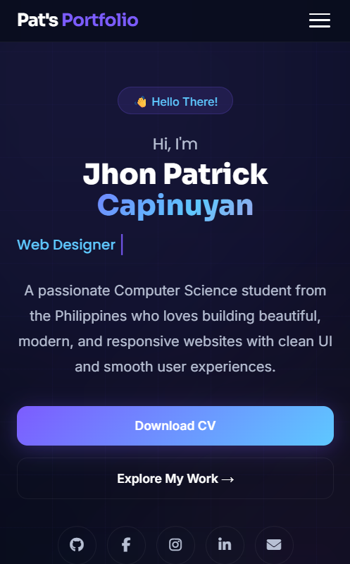 Portfolio Mobile View